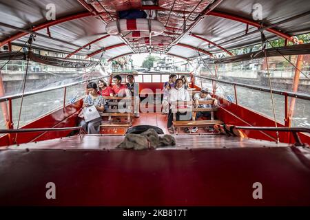 Bangkok, Thailand, 10. Oktober 2019 : Taxi River in Bangkok. Taxi River ist einer der schnellsten zu erreichen Altstadt von Bangkok für Touristen. (Foto von Donal Husni/NurPhoto) Stockfoto