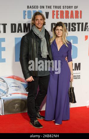 Shaun Stafford (L) nimmt an der britischen Filmpremiere von 'Le Mans '66' auf dem Odeon Luxe, Leicester Square, während des BFI London Film Festival 63. am 10. Oktober 2019 in London, England, Teil. (Foto von Wiktor Szymanowicz/NurPhoto) Stockfoto