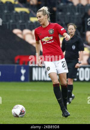 Millie Turner von Manchester United Women während der Barclays FA Women's Super League zwischen Tottenham Hotspur und Manchester United am 13. Oktober 2019 im Hive Stadium, London, Großbritannien (Foto by Action Foto Sport/NurPhoto) Stockfoto