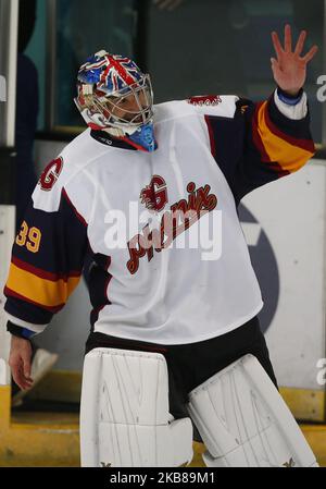 Petr Cech von Guildford Phoenix Ex Arsenal und Chelsea Player während der National Ice Hockey League zwischen Guildford Phoenix und Swindon Wildcats 2 im Guildford Spectrum Stadium in Guildford, England am 13. Oktober 2019 (Foto by Action Foto Sport/NurPhoto) Stockfoto