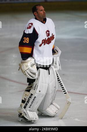 Petr Cech von Guildford Phoenix Ex Arsenal und Chelsea Player während der National Ice Hockey League zwischen Guildford Phoenix und Swindon Wildcats 2 im Guildford Spectrum Stadium in Guildford, England am 13. Oktober 2019 (Foto by Action Foto Sport/NurPhoto) Stockfoto