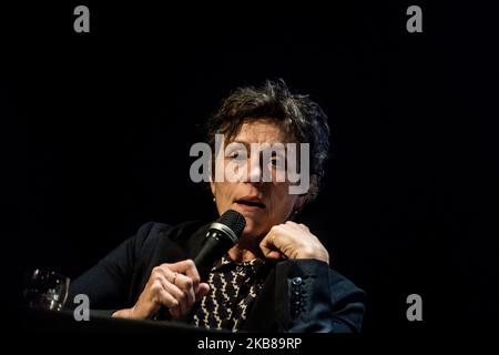 Die Schauspielerin Frances McDormand tritt am 14. Oktober 2019 beim Festival Lumière in Lyon, Frankreich, als Meisterin auf. (Foto von Nicolas Liponne/NurPhoto) Stockfoto