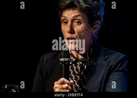 Die Schauspielerin Frances McDormand tritt am 14. Oktober 2019 beim Festival Lumière in Lyon, Frankreich, als Meisterin auf. (Foto von Nicolas Liponne/NurPhoto) Stockfoto