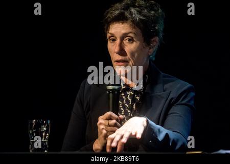 Die Schauspielerin Frances McDormand tritt am 14. Oktober 2019 beim Festival Lumière in Lyon, Frankreich, als Meisterin auf. (Foto von Nicolas Liponne/NurPhoto) Stockfoto