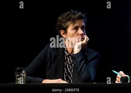 Die Schauspielerin Frances McDormand tritt am 14. Oktober 2019 beim Festival Lumière in Lyon, Frankreich, als Meisterin auf. (Foto von Nicolas Liponne/NurPhoto) Stockfoto