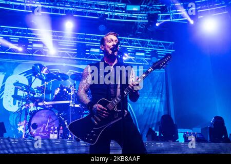 Michael Poulsen von Volbeat tritt am 14. Oktober 2019 live bei Fabrique in Mailand, Italien, auf. (Foto von Mairo Cinquetti/NurPhoto) Stockfoto