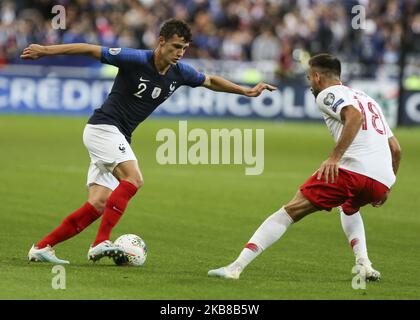 Benjamin Pavard während des Fußball 2020-Qualifikationsspiel der Gruppe H zwischen Frankreich und der Türkei im Stade de France in Saint-Denis, außerhalb von Paris am 14. Oktober 2019. (Foto von Elyxandro Cegarra/NurPhoto) Stockfoto