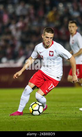 Michal Skoras (POL) beim Fußballspiel der Elite League U21 zwischen Polen U20 und den Niederlanden U20 am 14. Oktober 2019 in Kalisz, Polen. (Foto von Foto Olimpik/NurPhoto) Stockfoto