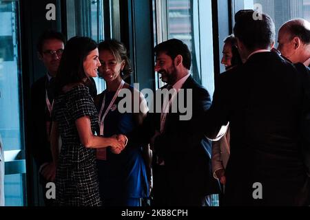 Königin Letizia von Spanien nimmt am 24. September 2019 an der AECC-Veranstaltung im Reina Sofia Kunstmuseum in Madrid, Spanien, Teil. (Foto von Antonio Navia/NurPhoto) Stockfoto
