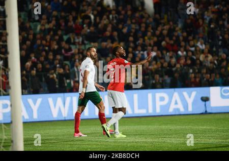 Raheem Sterling, England, während der UEFA EURO 2020 Qualifikation Bulgarien gegen England im Vasil Levski Nationalstadion, Sofia, Bulgarien am 14. Oktober 2019 (Foto: Hristo Rusev/NurPhoto) Stockfoto