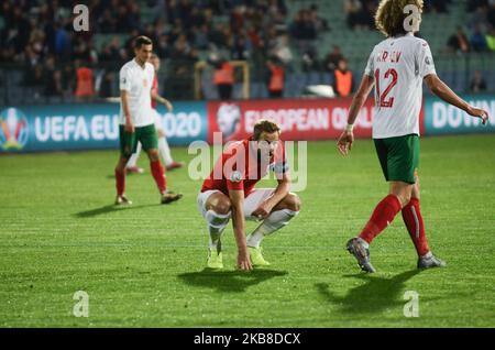 Harry Kane, England, während der UEFA EURO 2020 Qualifikation Bulgarien gegen England im Vasil Levski Nationalstadion, Sofia, Bulgarien am 14. Oktober 2019 (Foto: Hristo Rusev/NurPhoto) Stockfoto