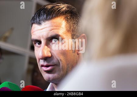 Luis Figo präsentiert am 17. Oktober 2019 in Madrid, Spanien, eine neue Cortefiel-Kampagne in Los Gallos. (Foto von Oscar Gonzalez/NurPhoto) Stockfoto