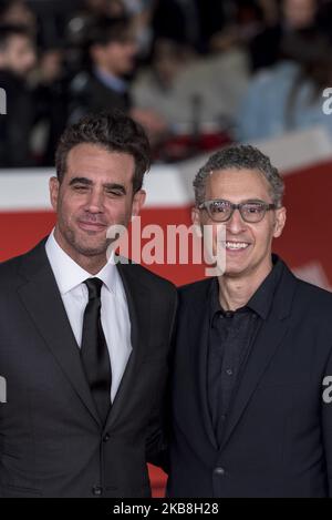 John Turturro, rechts, und Bobby Cannavale posieren auf dem roten Teppich des Films „Motherless Brooklyn“, beim Rome Film Fest, am Donnerstag, den 17. Oktober 2019 in Rom. (Foto von Massimo Valicchia/NurPhoto) Stockfoto