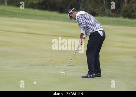 Hideki Matsuyama aus Japan bei einer PGA Tour der CJ Cup Nine Bridges Round 2 im Nine Bridge Golf Club in Jeju, Südkorea, am 18. Oktober 2019. (Foto von Seung-il Ryu/NurPhoto) Stockfoto