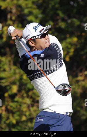 Hideki Matsuyama von Japan of Japan Aktion während einer PGA Tour der CJ Cup Nine Bridges Runde 3 im Nine Bridge Golf Club in Jeju, Südkorea, am 19. Oktober 2019. (Foto von Seung-il Ryu/NurPhoto) Stockfoto