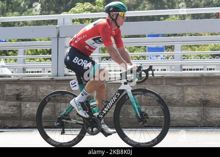 Pascal Ackermann aus Deutschland und das Team Bora-Hansgrohe, in Aktion während der dritten Etappe, 143km Nanning Circuit Race Stage, der Ausgabe 3. der Cycling Tour de Guangxi 2019, . Am Samstag, den 19. Oktober 2019, China. (Foto von Artur Widak/NurPhoto) Stockfoto