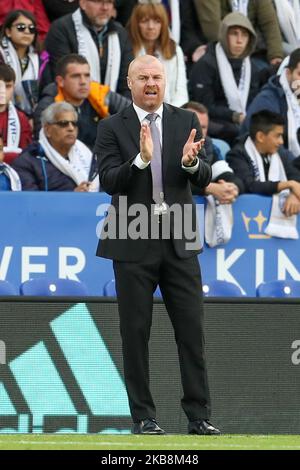 Burnleys Manager Sean Dyche während der zweiten Hälfte des Premier League-Spiels zwischen Leicester City und Burnley am Samstag, dem 19.. Oktober 2019, im King Power Stadium in Leicester. (Foto von John Cripps/MI News/NurPhoto) Stockfoto