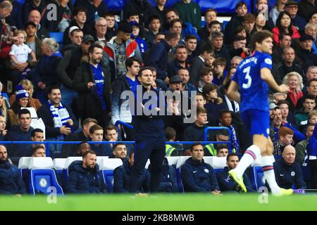 Chelseas Cheftrainer Frank Lampard während des Premier League-Spiels zwischen Chelsea und Newcastle United am Samstag, 19.. Oktober 2019, in Stamford Bridge, London. (Foto von Leila Coker/ MI News/NurPhoto) Stockfoto