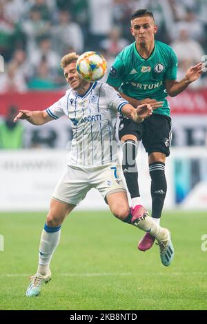 Kamil Jozwiak (Lech), Luis Rocha (Legia) beim PKO Ekstraklasa-Spiel zwischen Legia Warschau und Lech Poznan am 19. Oktober 2019 in Warschau, Polen. (Foto von Foto Olimpik/NurPhoto) Stockfoto