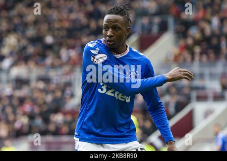 Joe Aribo der Rangers während des Scottish Premier League-Spiels zwischen Hearts und Rangers im Tynecastle Park am 20. Oktober 2019 in Edinburgh, Schottland. (Foto von Ewan Bootman/NurPhoto) Stockfoto