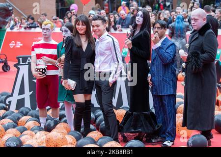 Eleonora Gaggero und Luciano Spinelli besuchen den roten Teppich des Films „La Famiglia Addams“ während des Alice nella Città Festivals am 20. Oktober 2019 in Rom, Italien. Besucht den roten Teppich des Films „La Famiglia Addams“ während des Alice nella Città Festivals am 20. Oktober 2019 in Rom, Italien. (Foto von Mauro Fagiani/NurPhoto) Stockfoto