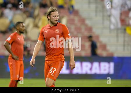 Birkir Bjarnason von Al Arabi gibt am 20 2019. Oktober im Grand Hamad Stadium in Doha, Katar, sein Debüt in der QNB Stars League gegen Al Gharafa. (Foto von Simon Holmes/NurPhoto) Stockfoto