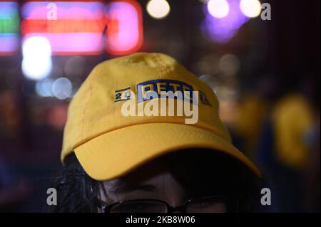 Der demokratische Präsidentschaftskandidat South Bend, der Bürgermeister von Indiana, Pete Buttigieg, hält am 20. Oktober 2019 eine Wahlkampfveranstaltung vor dem Reading Terminal Market in der Innenstadt von Philadelphia, PA, ab (Foto: Bastiaan Slabbers/NurPhoto) Stockfoto