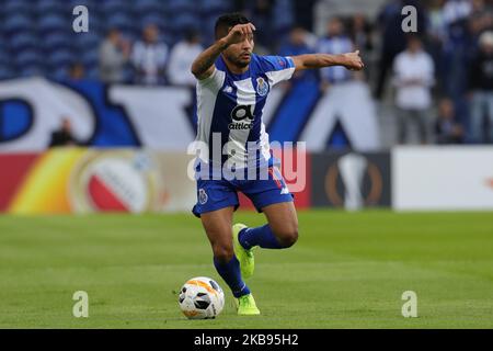 Portos mexikanischer Stürmer Jesus Corona in Aktion während des UEFA Europa League Group G-Spiels zwischen dem FC Porto und dem Rangers FC am 24. Oktober 2019 im Dragao Stadium in Porto, Portugal. (Foto von Paulo Oliveira / DPI / NurPhoto) Stockfoto