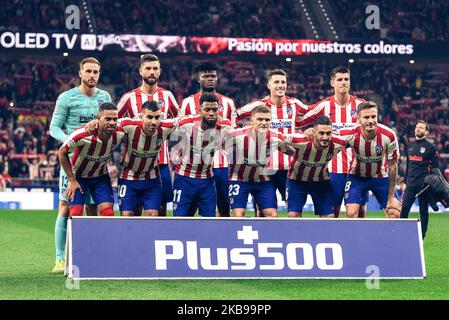 Atletico startet XI während des La Liga-Spiels zwischen Atletico de Madrid und Athletic Club im Wanda Metropolitano am 26. Oktober 2019 in Madrid, Spanien . (Foto von Rubén de la Fuente Pérez/NurPhoto) Stockfoto