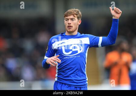 Luke James von Hartlepool United in Aktion während des Vanarama National League-Spiels zwischen Hartlepool United und Barnett im Victoria Park, Hartlepool am Samstag, 26.. Oktober 2019. (Foto von Mark Fletcher/MI News/NurPhoto) Stockfoto