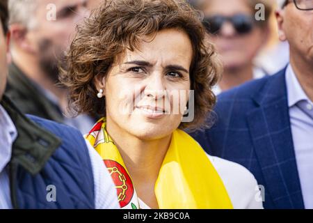 Der Politiker Dolors Montserrat von der PP Partido Popular während der spanischen Demonstration, die gegen die katalanischen Separatisten protestierte und für die Einheit Spaniens am 27. Oktober 2019 in Barcelona, Spanien, einrief. (Foto von Xavier Bonilla/NurPhoto) Stockfoto