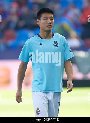 Wu Lei von Espanyol während des La Liga Santander Spiels zwischen Levante und Espanyol im Estadio Ciutat de Valencia am 27. Oktober 2019 in Valencia, Spanien (Foto: Maria Jose Segovia/NurPhoto) Stockfoto