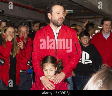 Der Kandidat Carlos Fernando Galan trifft am 27. Oktober 2019 während der lokalen und regionalen Wahlen in Bogota, Kolumbien, im Wahllokal ein. (Foto von Daniel Garzon Herazo/NurPhoto) Stockfoto