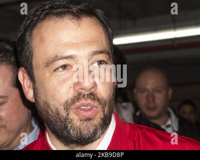 Der Kandidat Carlos Fernando Galan trifft am 27. Oktober 2019 während der lokalen und regionalen Wahlen in Bogota, Kolumbien, im Wahllokal ein. (Foto von Daniel Garzon Herazo/NurPhoto) Stockfoto