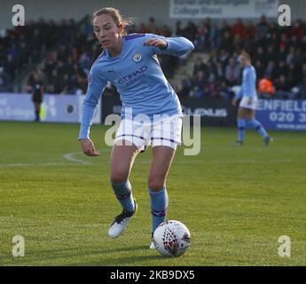 /Megan Campbell vom WFC Manchester City beim Barclays Women's Super League-Spiel zwischen Arsenal Women und Manchester City Women am 27. Oktober 2019 im Meadow Park Stadium in Borehamwood, England (Foto von Action Foto Sport/NurPhoto) Stockfoto