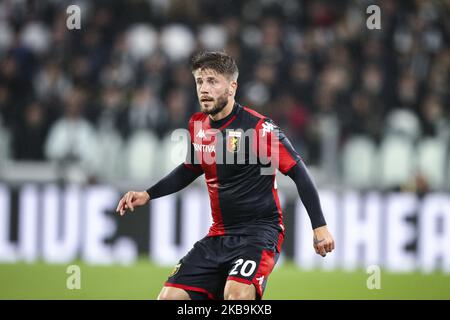 Genua Mittelfeldspieler Lasse Schone (20) in Aktion während des Fußballspiels der Serie A n.10 JUVENTUS - GENUA am 30. Oktober 2019 im Allianz-Stadion in Turin, Piemont, Italien. Endergebnis: Juventus-Genua 2-1. (Foto von Matteo Bottanelli/NurPhoto) Stockfoto