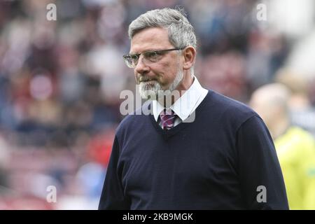 Ein Aktenfoto vom 4. Mai 2019 zeigt Hearts Manager Craig Levein während des Ladbrokes Premiership-Matches zwischen Hearts und Kilmarnock im Tynecastle Park am 04 2019. Mai in Edinbugh, Großbritannien. Craig Levein wurde von seiner ersten Teamleiterschaft entlastet, Austin MacPhee wird ab dem 31. Oktober 2019 interimistisch die Verantwortung für die ersten Teamangelegenheiten übernehmen. (Foto von Ewan Bootman/NurPhoto) Stockfoto