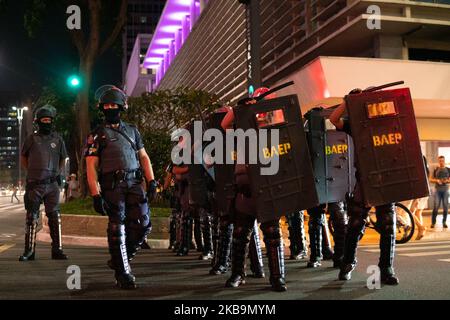 Protest gegen „Wer hat den Mord an Marielle Franco und Anderson angeordnet?“ In Paulista Avenue, São Paulo, Brasilien 31. Oktober 2019. (Filmmaterial von Filam Beltrame/NurPhoto) Stockfoto