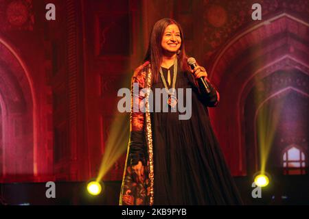 Bollywood-Sängerin Rekha Bhardwaj tritt am 01. November 2019 im Indira Gandhi National Center for the Arts in New Delhi, Indien, während des größten indischen Literatur- und Kunstfestivals mit dem Titel „Sahitya Aaj Tak“ auf. (Foto von Mayank Makhija/NurPhoto) Stockfoto