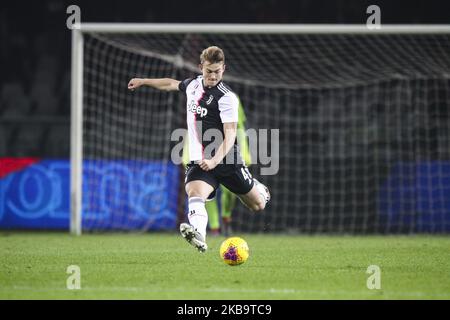 Juventus Verteidiger Matthijs De Ligt (4) in Aktion während des Fußballspiels der Serie A Nr.11 TURIN - JUVENTUS am 02. November 2019 im Stadio Olimpico Grande Torino in Turin, Piemont, Italien. Endergebnis: Torino-Juventus 0-1. (Foto von Matteo Bottanelli/NurPhoto) Stockfoto