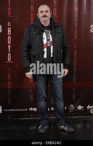 Carlos Areces nimmt an der Filmpremiere „El Hoyo (die Plattform)“ im Kino „Palacio de la prensa“ in Madrid, Spanien, am 4. November 2019 Teil (Foto von Carlos Dafonte/NurPhoto) Stockfoto