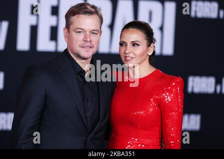 HOLLYWOOD, LOS ANGELES, KALIFORNIEN, USA - 04. NOVEMBER: Der Schauspieler Matt Damon und seine Frau Luciana Damon kommen zur Los Angeles-Premiere von 20. Century Fox's 'Ford gegen Ferrari', die am 4. November 2019 im TCL Chinese Theatre IMAX in Hollywood, Los Angeles, Kalifornien, USA, stattfand. (Foto von Xavier Collin/Image Press Agency/NurPhoto) Stockfoto