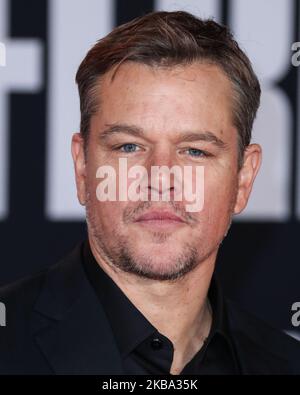 HOLLYWOOD, LOS ANGELES, KALIFORNIEN, USA - 04. NOVEMBER: Der Schauspieler Matt Damon kommt bei der Los Angeles Premiere von 20. Century Fox's 'Ford gegen Ferrari' an, die am 4. November 2019 im TCL Chinese Theatre IMAX in Hollywood, Los Angeles, Kalifornien, USA, stattfand. (Foto von Xavier Collin/Image Press Agency/NurPhoto) Stockfoto