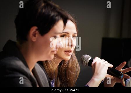 Die linksgerichtete Abgeordnete Agnieszka Dziemianowicz-Bak wird am 4. November 2019 bei einem Treffen der neu gegründeten Linkspartei in Warschau, Polen, gesehen. Die Parlamentswahlen 2019 haben linken Parteien einen neuen Lebenspegel verliehen. Eine Koalition linker Parteien gewann fast 13 Prozent der Stimmen und bildete die drittgrößte Vertretung im parlament. (Foto von Jaap Arriens/NurPhoto) Stockfoto