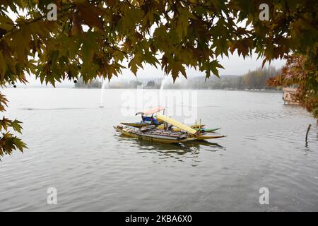 Szene des berühmten Dal Lake während des Herbstes in Srinagar, indisch verwaltetes Kaschmir am 06. November 2019. (Foto von Muzamil Mattoo/NurPhoto) Stockfoto