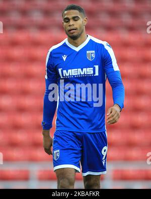 Mikael Mandron aus Gillingham während des FA Cup-Spiels zwischen Sunderland und Gillingham im Stadium of Light, Sunderland, am Samstag, dem 9.. November 2019. (Foto von Mark Fletcher/MI News/NurPhoto) Stockfoto