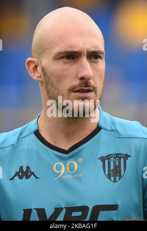 Luca Caldirola von Benevento Calcio beim Spiel der Serie B zwischen Juve Stabia und Benevento Calcio im Stadio Romeo Menti Castellammare di Stabia Italien am 9. November 2019. (Foto von Franco Romano/NurPhoto) Stockfoto