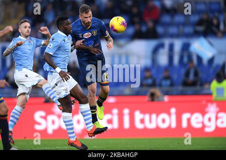 Andrea La Mantia von US Lecce erzielt am 10. November 2019 im Stadio Olimpico, Rom, Italien, das zweite Tor im Serie-A-Spiel zwischen SS Lazio und US Lecce. (Foto von Giuseppe Maffia/NurPhoto) Stockfoto