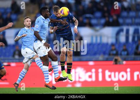 Andrea La Mantia von US Lecce erzielt am 10. November 2019 im Stadio Olimpico, Rom, Italien, das zweite Tor im Serie-A-Spiel zwischen SS Lazio und US Lecce. (Foto von Giuseppe Maffia/NurPhoto) Stockfoto