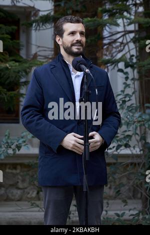 Pablo Casado während der Abstimmung des Partido Popular-Führers Pablo Casado an der Nuestra Senora del Pilar Schule in Madrid, Spanien. 10. November 2019. (Foto von A. Ware/NurPhoto) Stockfoto